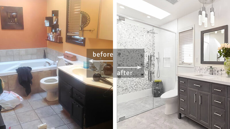 Bathroom before-and-after in Calgary