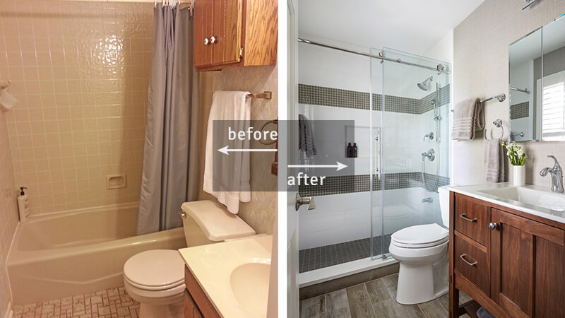 Bathroom before-and-after in Naperville