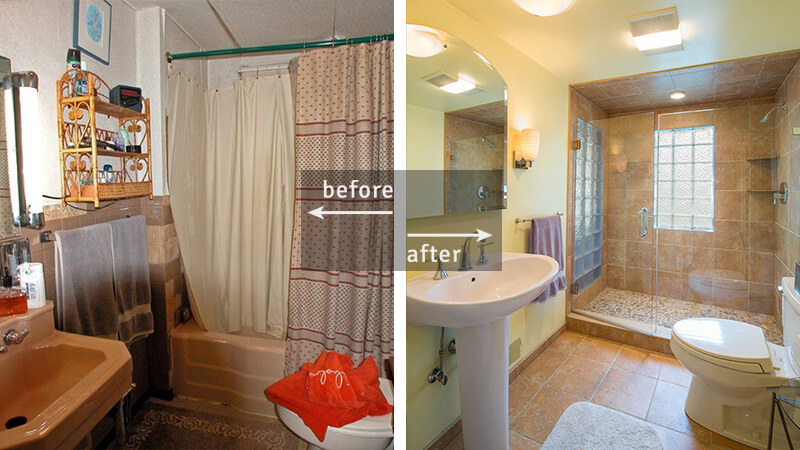 Bathroom before-and-after in New York