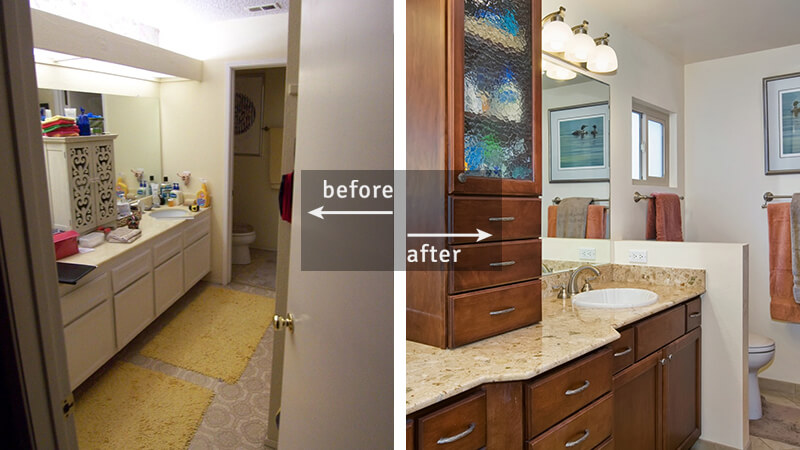 Bathroom before-and-after in San Diego